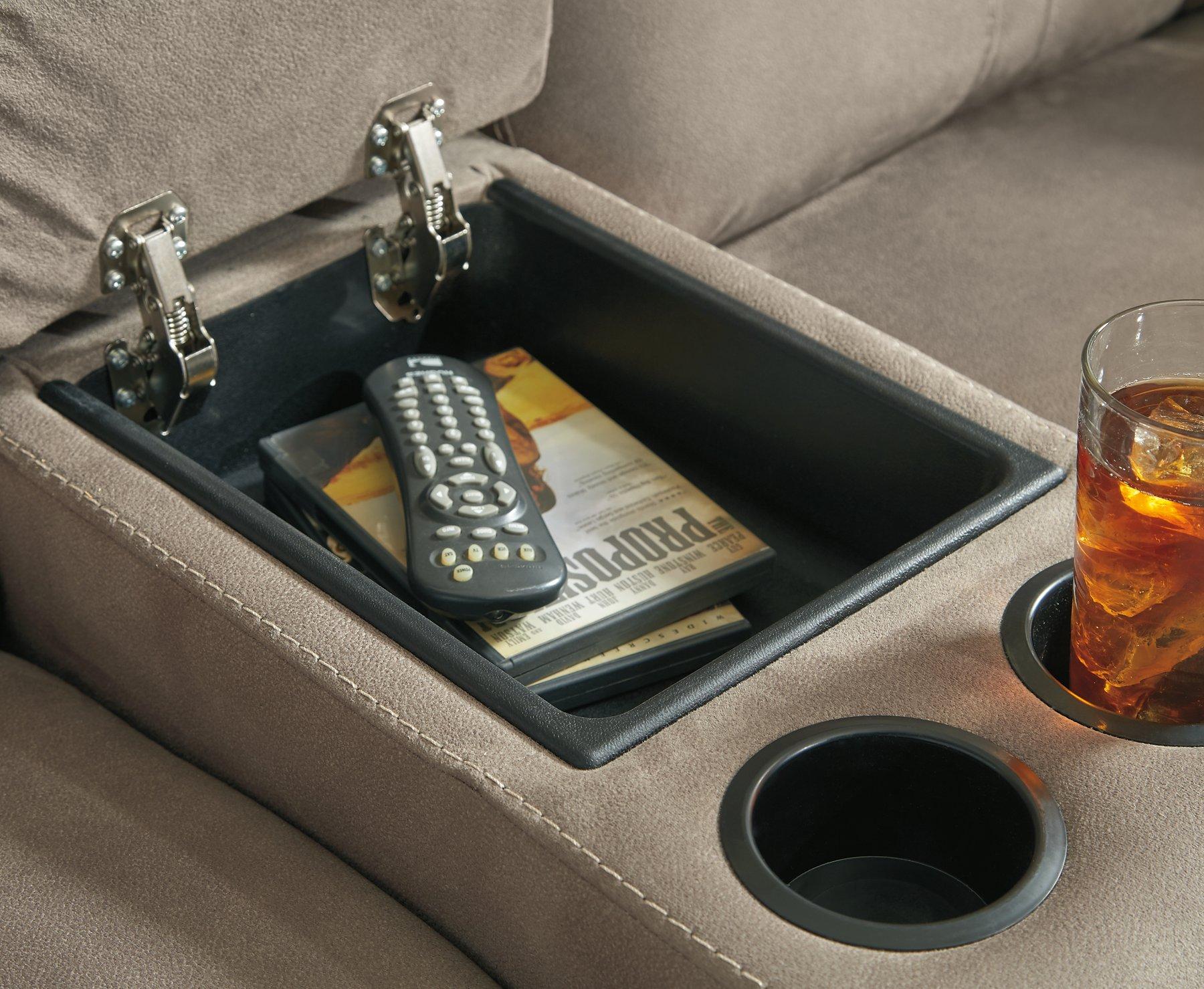 Cavalcade Power Reclining Loveseat with Console - Luxury Home Furniture (MI)