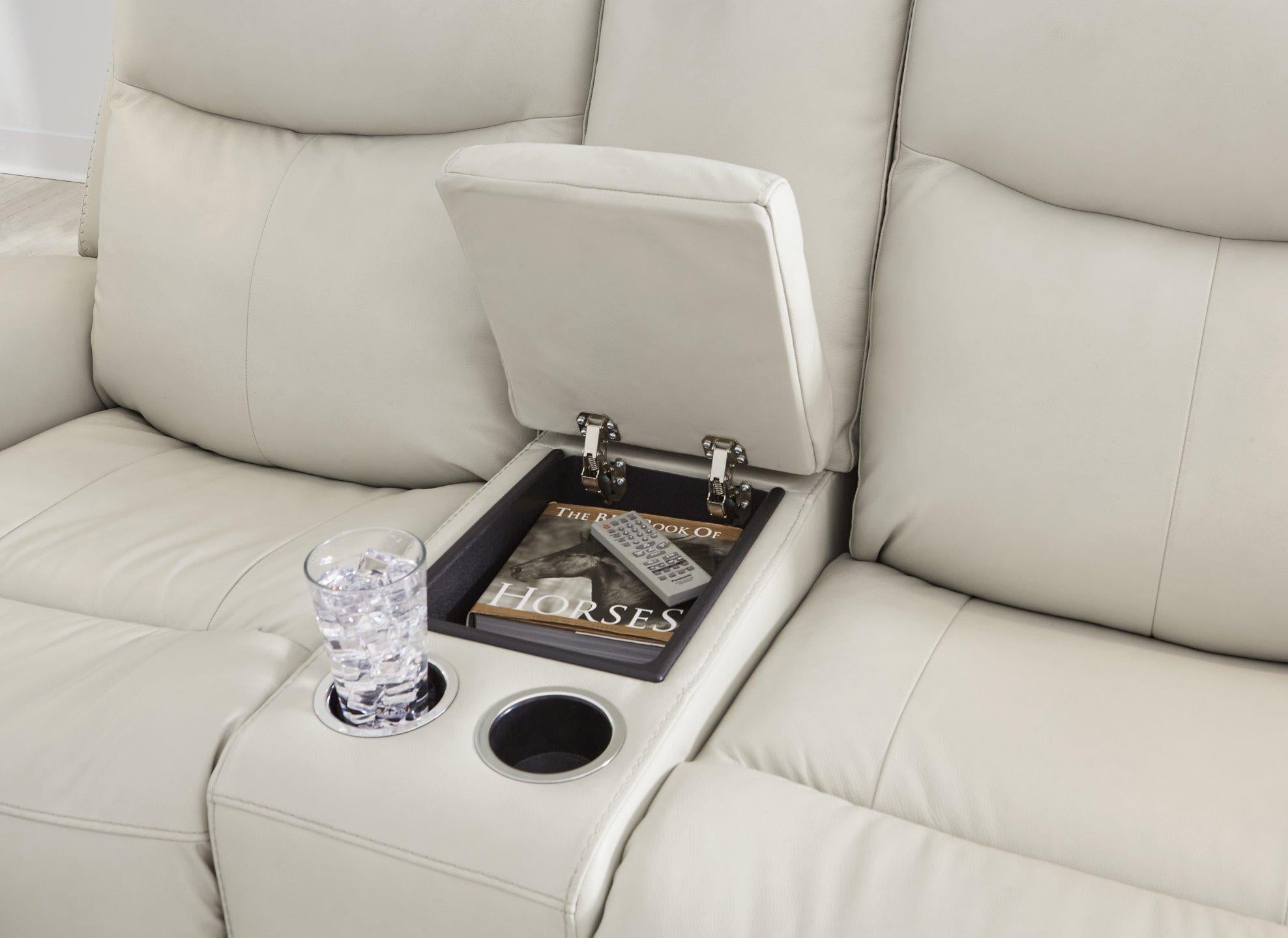 Mindanao Power Reclining Loveseat with Console - Luxury Home Furniture (MI)