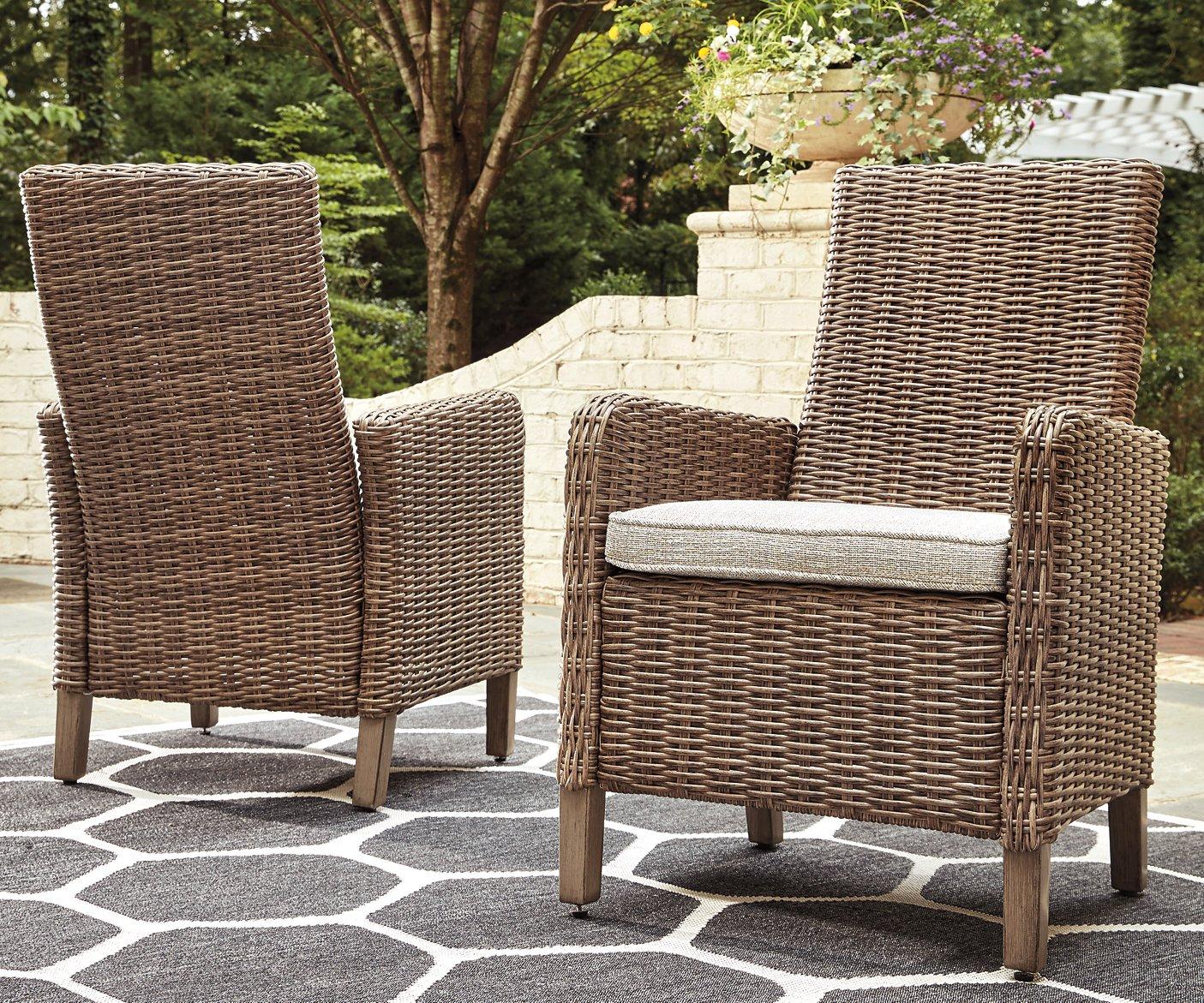 Beachcroft Outdoor Arm Chair with Cushion (Set of 2) - Luxury Home Furniture (MI)