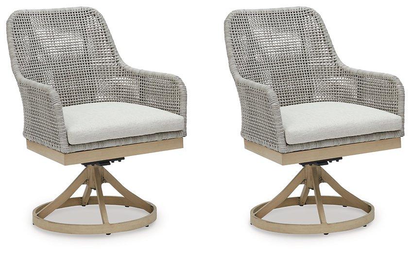 Seton Creek Outdoor Swivel Dining Chair (Set of 2) - Luxury Home Furniture (MI)
