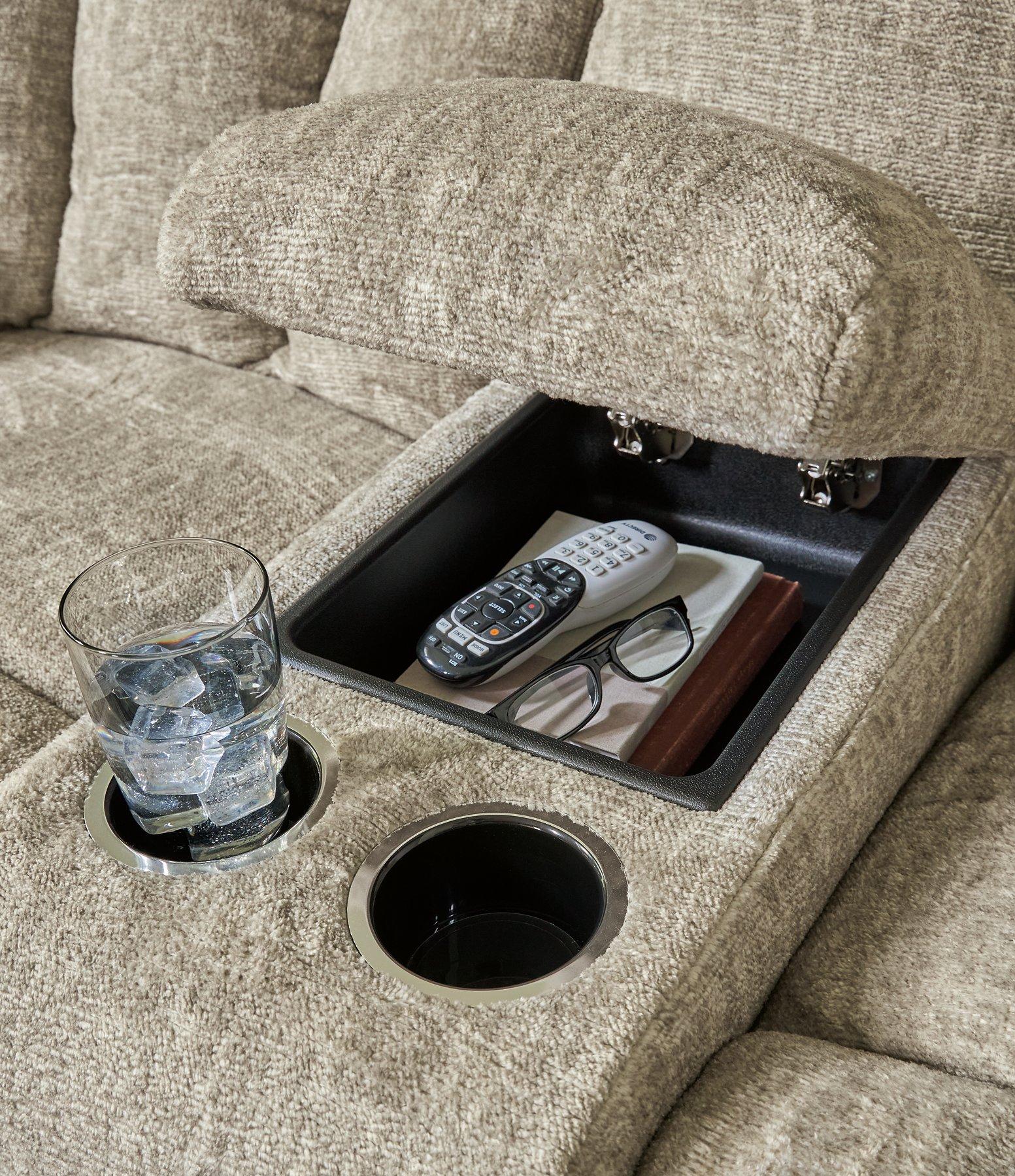 Hindmarsh Power Reclining Loveseat with Console - Luxury Home Furniture (MI)