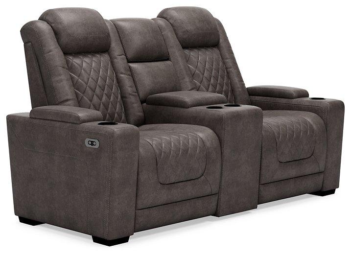 HyllMont Power Reclining Loveseat with Console - Luxury Home Furniture (MI)