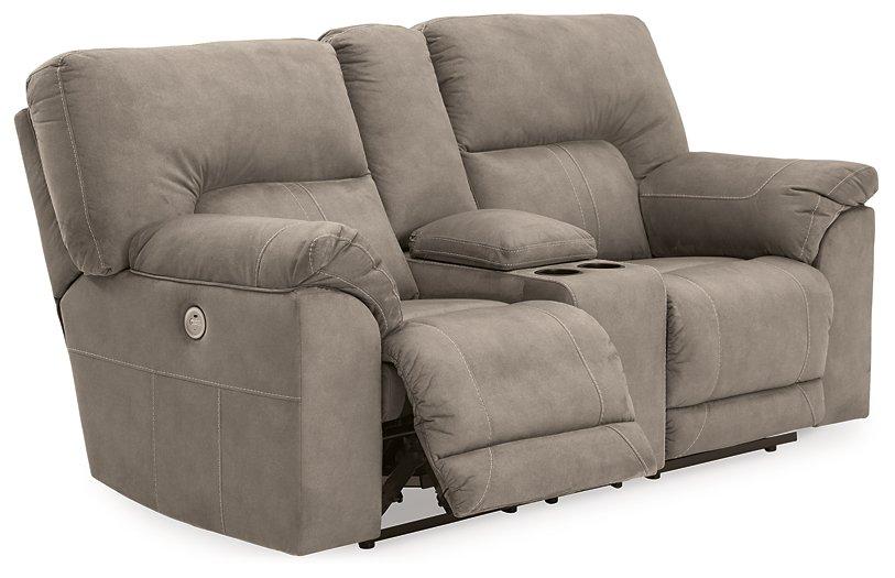 Cavalcade Power Reclining Loveseat with Console - Luxury Home Furniture (MI)