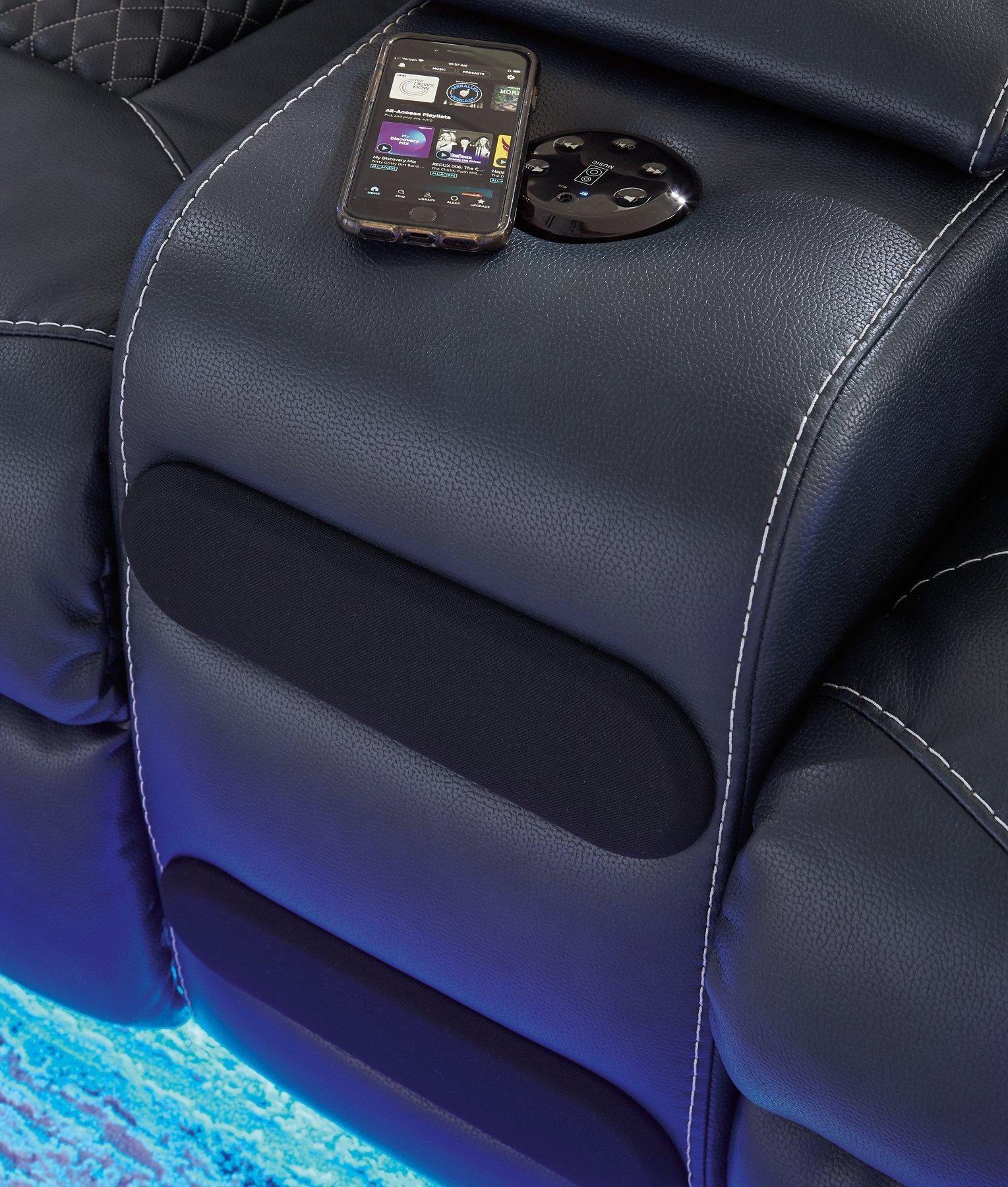 Fyne-Dyme Power Reclining Loveseat with Console - Luxury Home Furniture (MI)