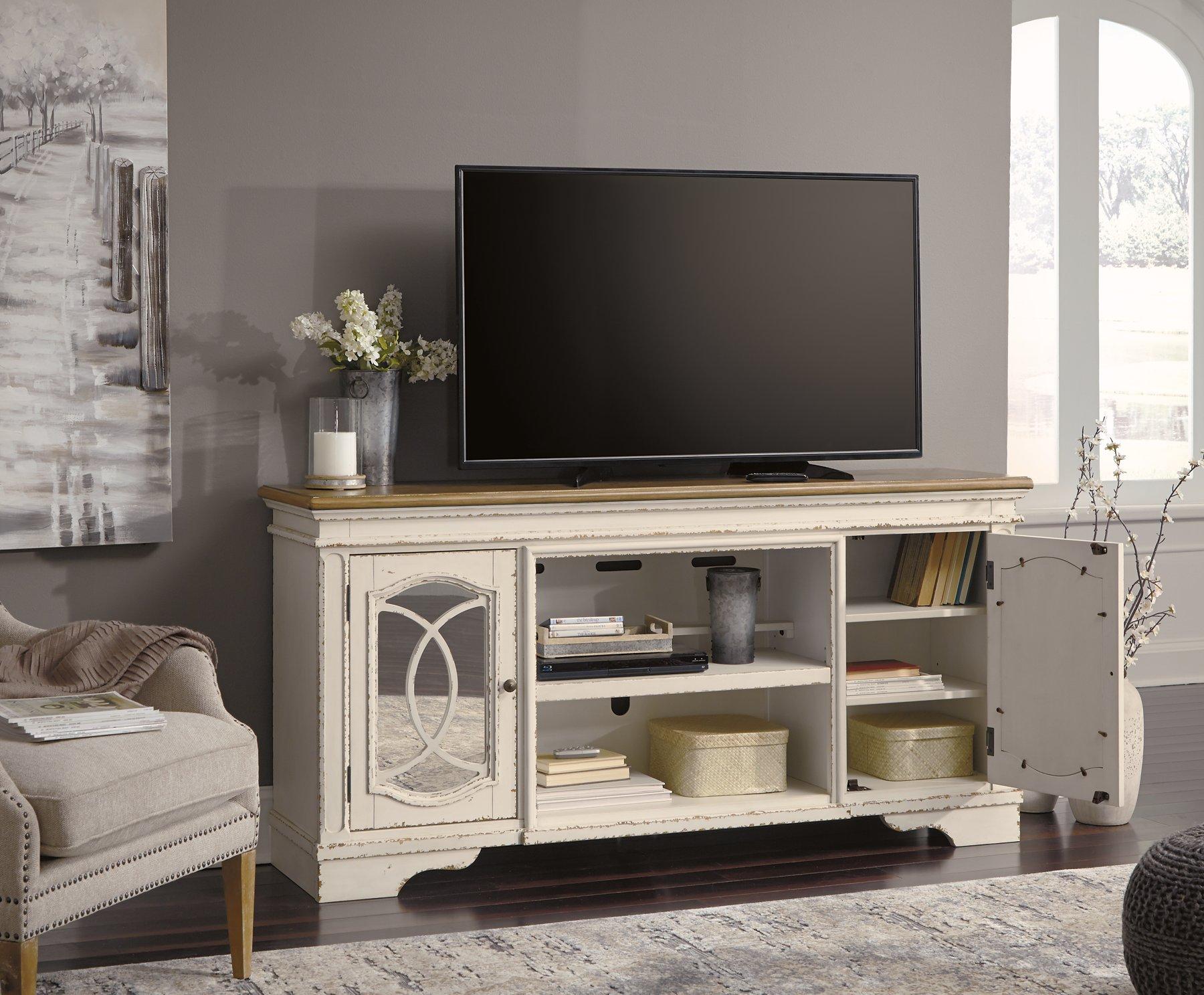 Realyn 74" TV Stand with Electric Fireplace - Luxury Home Furniture (MI)