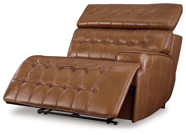 Temmpton Dual Power Leather Reclining Modular Loveseat with Console - Luxury Home Furniture (MI)