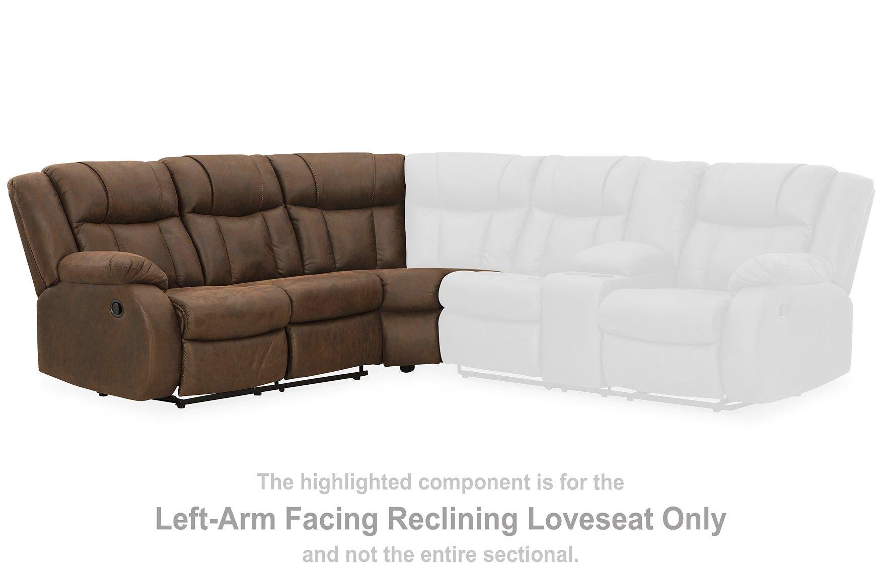 Trail Boys 2-Piece Reclining Sectional - Luxury Home Furniture (MI)