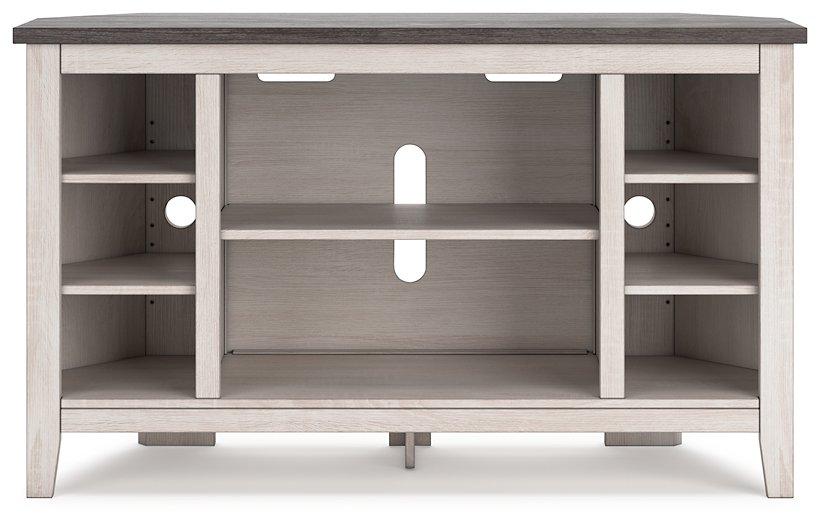 Dorrinson Corner TV Stand with Electric Fireplace - Luxury Home Furniture (MI)