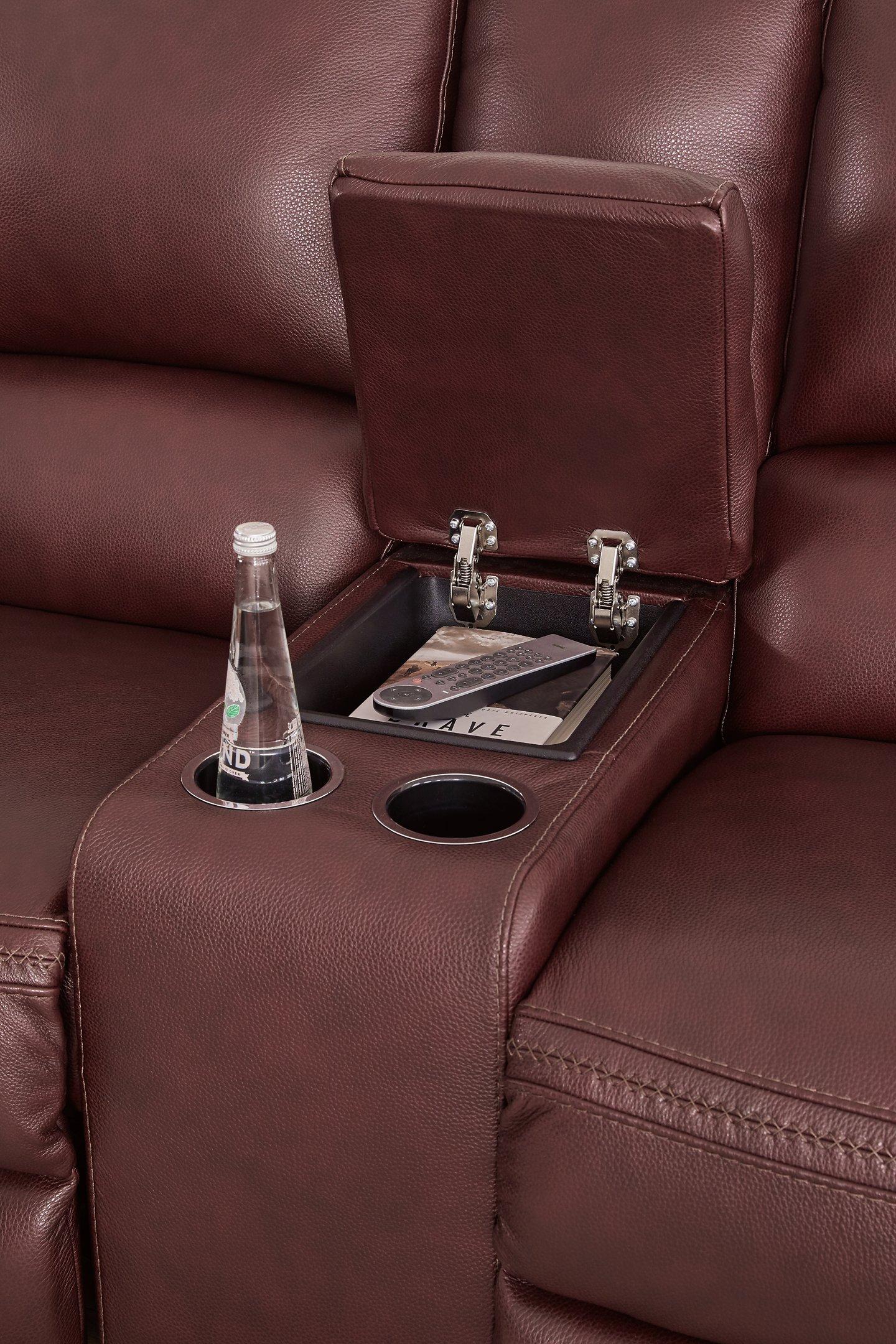 Alessandro Power Reclining Loveseat with Console - Luxury Home Furniture (MI)