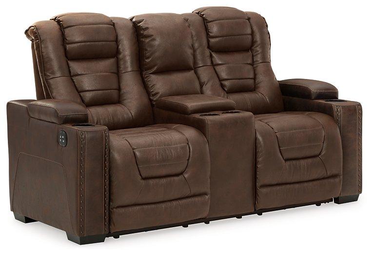 Owner's Box Power Reclining Loveseat with Console - Luxury Home Furniture (MI)