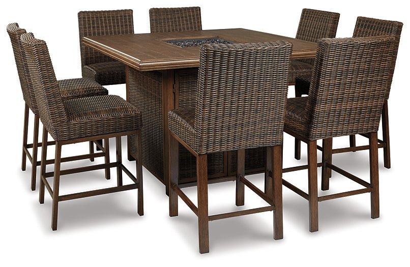 Paradise Trail Outdoor Counter Height Dining Table with 4 Barstools - Luxury Home Furniture (MI)