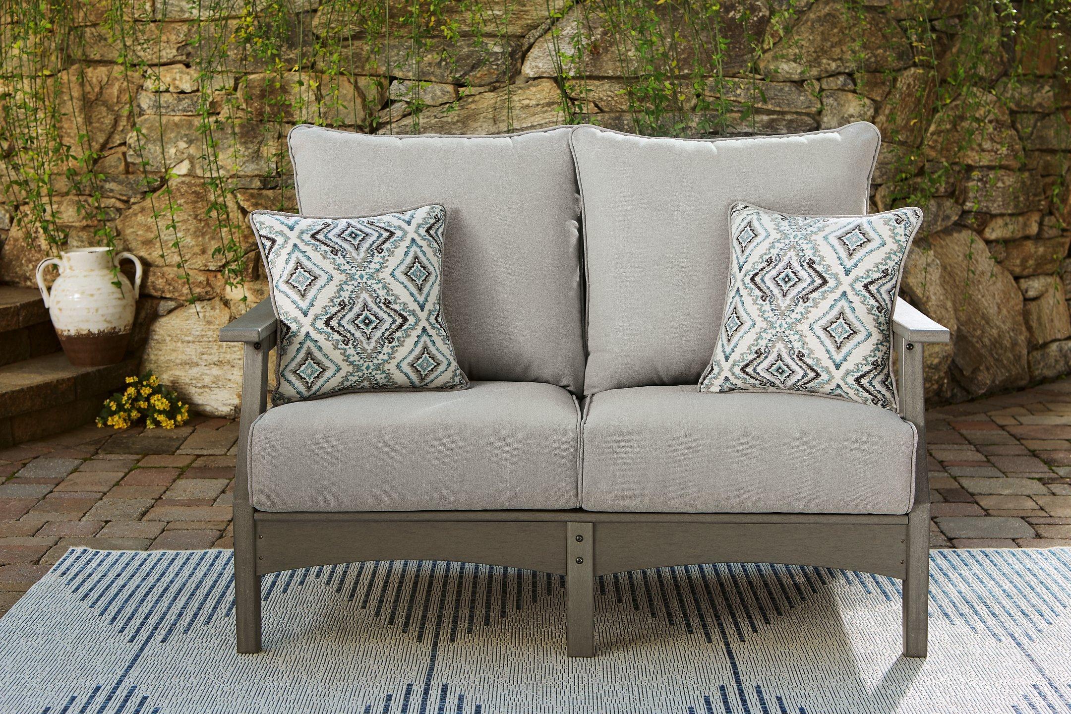 Visola Outdoor Sofa and Loveseat with Coffee Table - Luxury Home Furniture (MI)