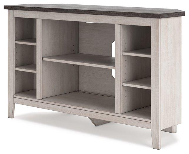 Dorrinson Corner TV Stand with Electric Fireplace - Luxury Home Furniture (MI)