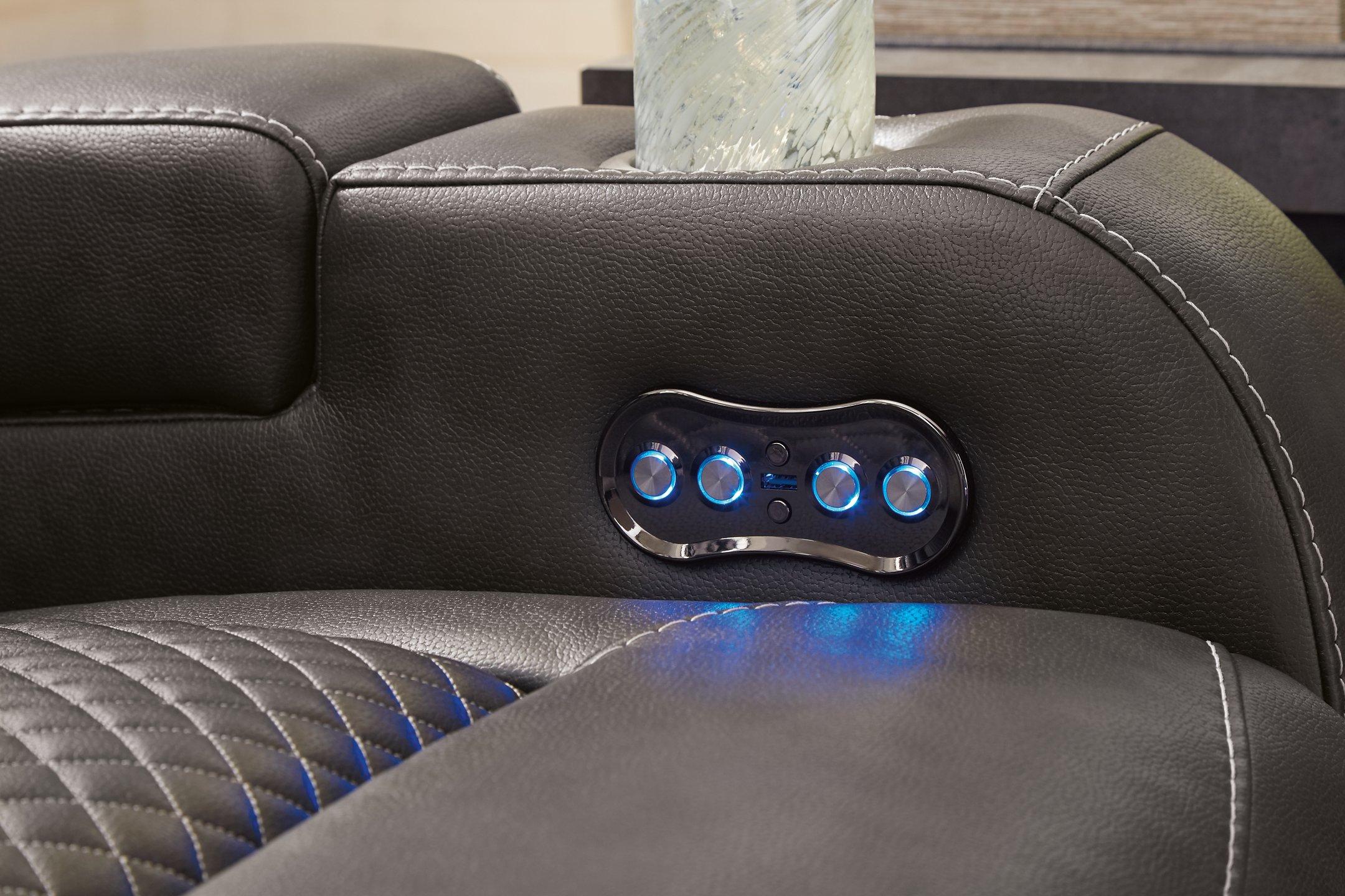 Fyne-Dyme Power Reclining Loveseat with Console - Luxury Home Furniture (MI)