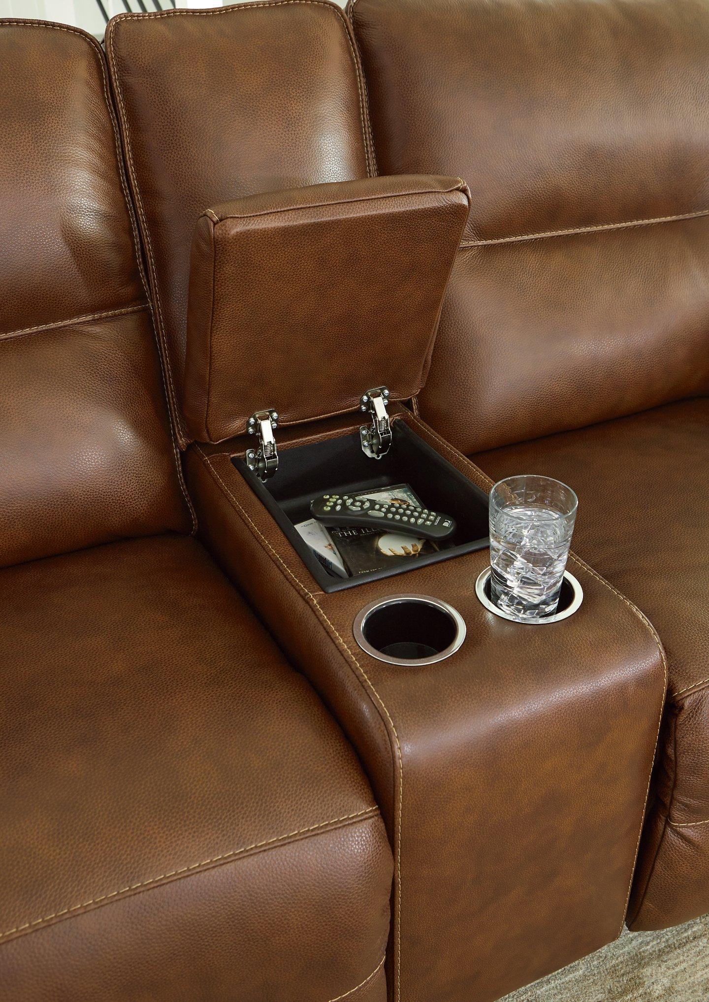 Francesca Power Reclining Loveseat with Console - Luxury Home Furniture (MI)