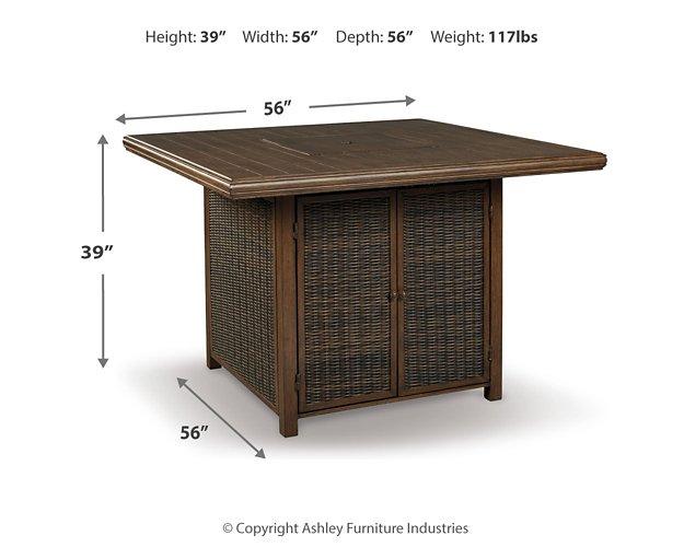 Paradise Trail Outdoor Counter Height Dining Table with 4 Barstools - Luxury Home Furniture (MI)