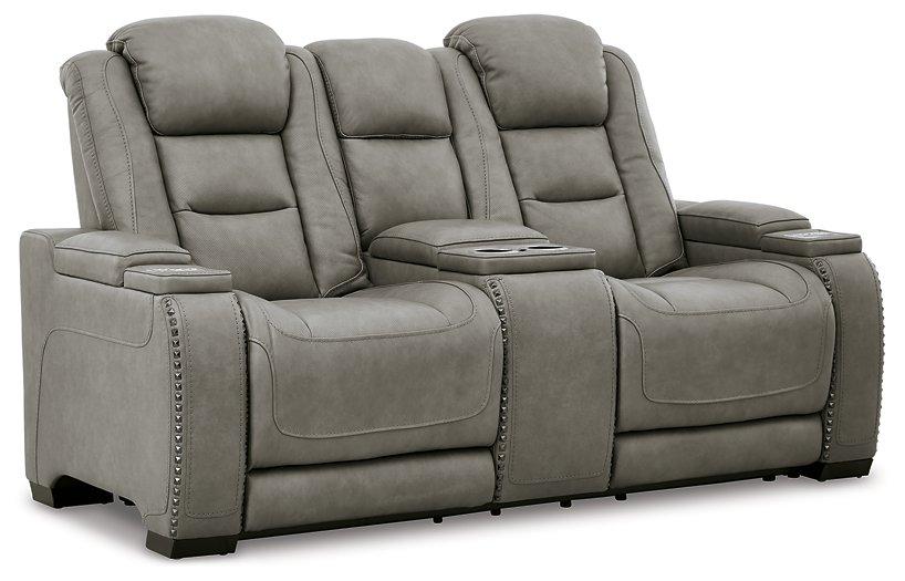 The Man-Den Power Reclining Loveseat with Console - Luxury Home Furniture (MI)