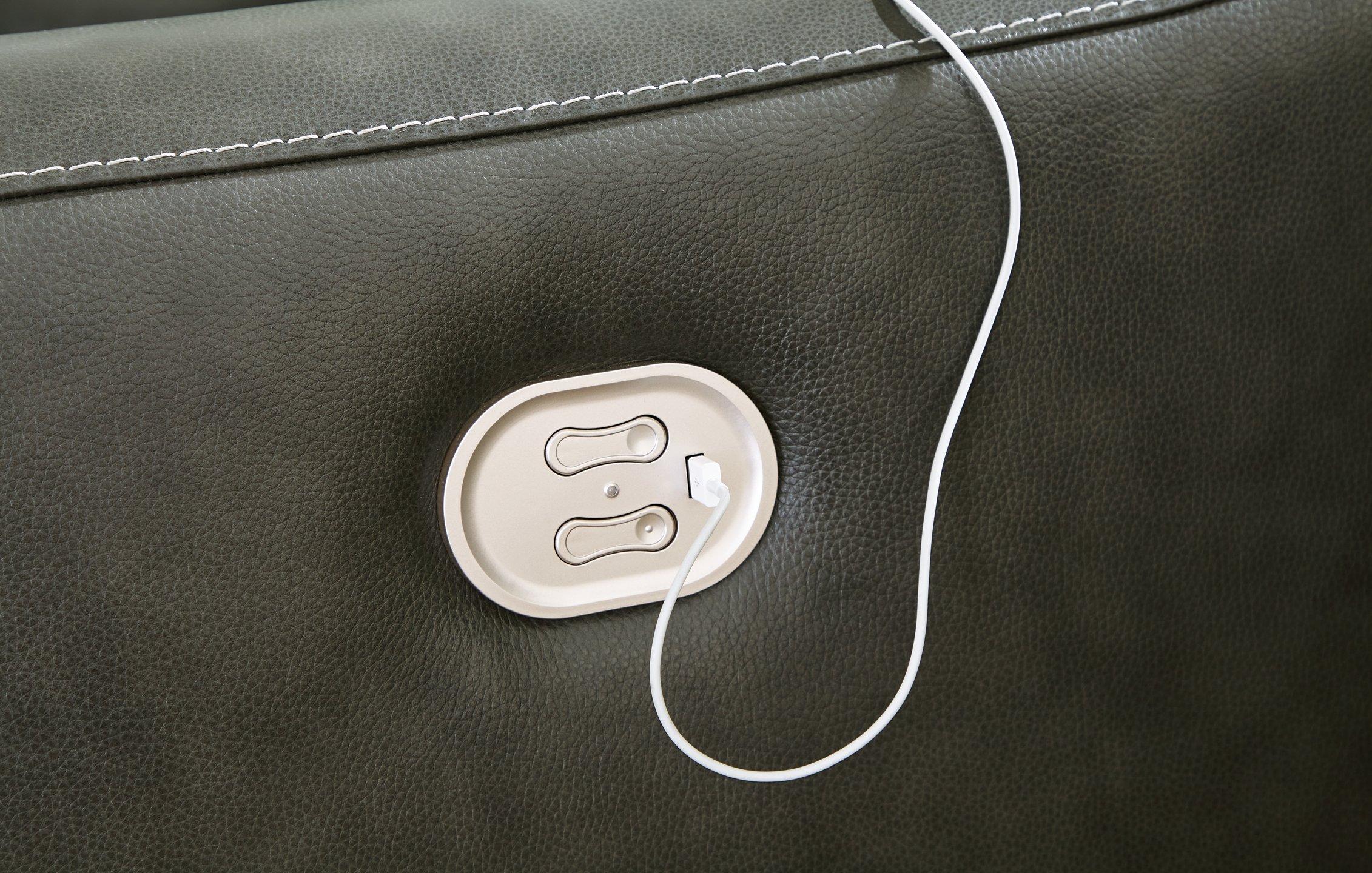 Center Line Power Reclining Sectional Loveseat - Luxury Home Furniture (MI)