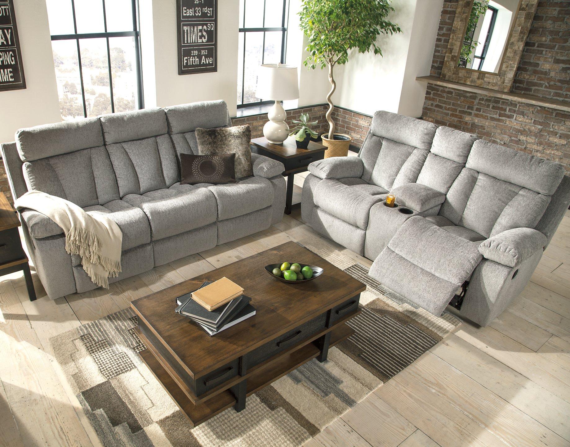 Mitchiner Reclining Sofa with Drop Down Table - Luxury Home Furniture (MI)