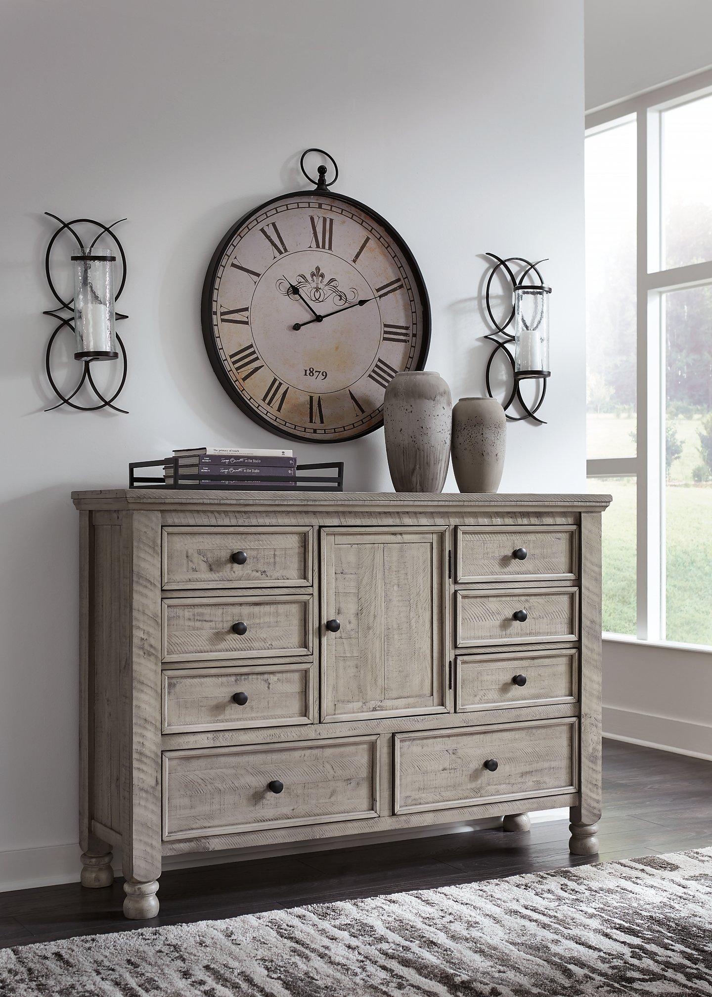 Harrastone Dresser and Mirror - Luxury Home Furniture (MI)