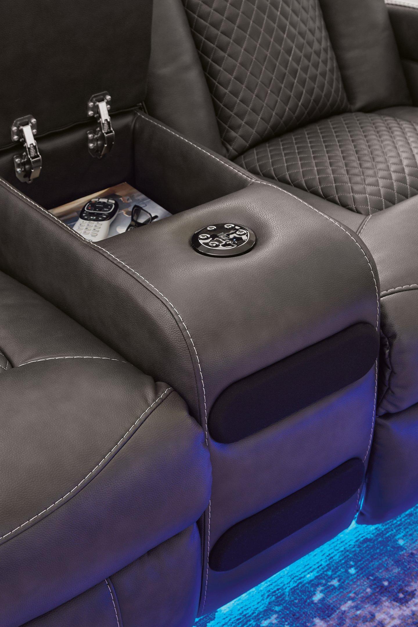Fyne-Dyme Power Reclining Loveseat with Console - Luxury Home Furniture (MI)