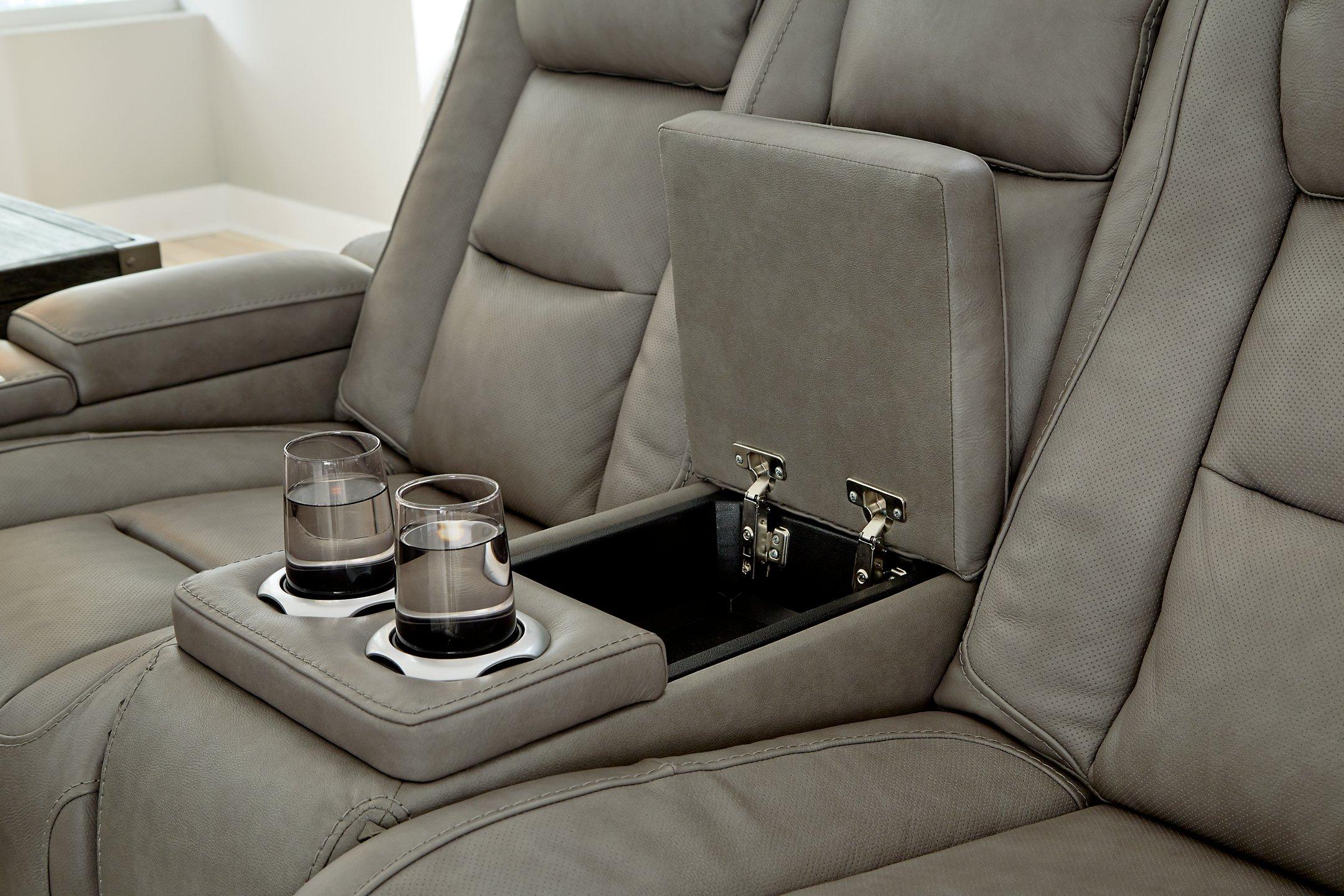 The Man-Den Power Reclining Loveseat with Console - Luxury Home Furniture (MI)