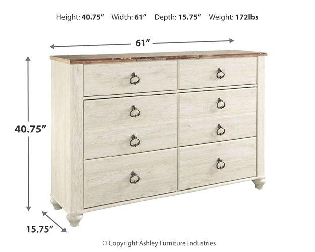 Willowton Dresser and Mirror - Luxury Home Furniture (MI)