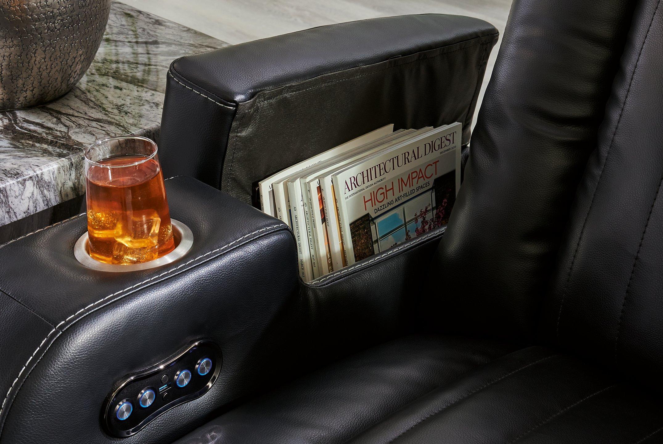 Caveman Den Power Reclining Loveseat with Console - Luxury Home Furniture (MI)