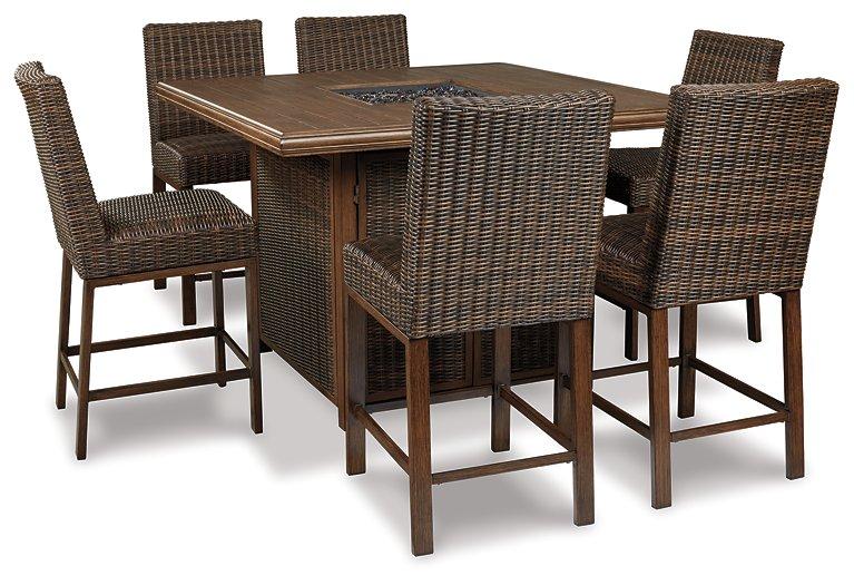 Paradise Trail Outdoor Counter Height Dining Table with 4 Barstools - Luxury Home Furniture (MI)