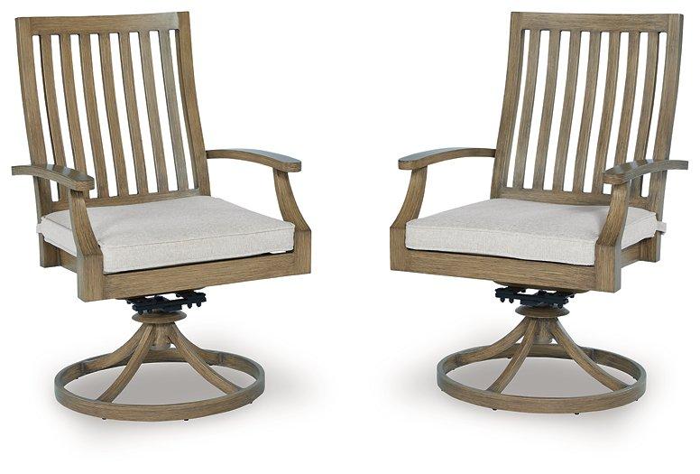 Rainier Ranch Outdoor Swivel Chair with Cushion (Set of 2) - Luxury Home Furniture (MI)