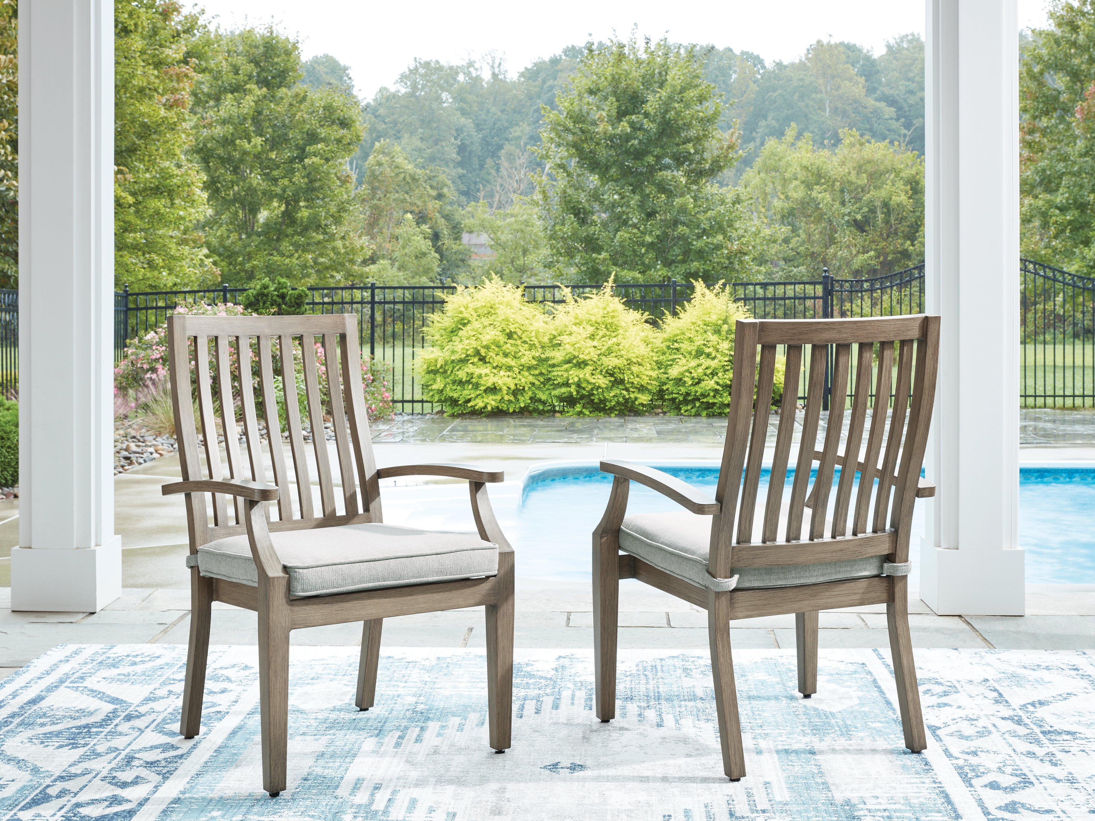 Rainier Ranch Outdoor Arm Chair with Cushion (Set of 2) - Luxury Home Furniture (MI)