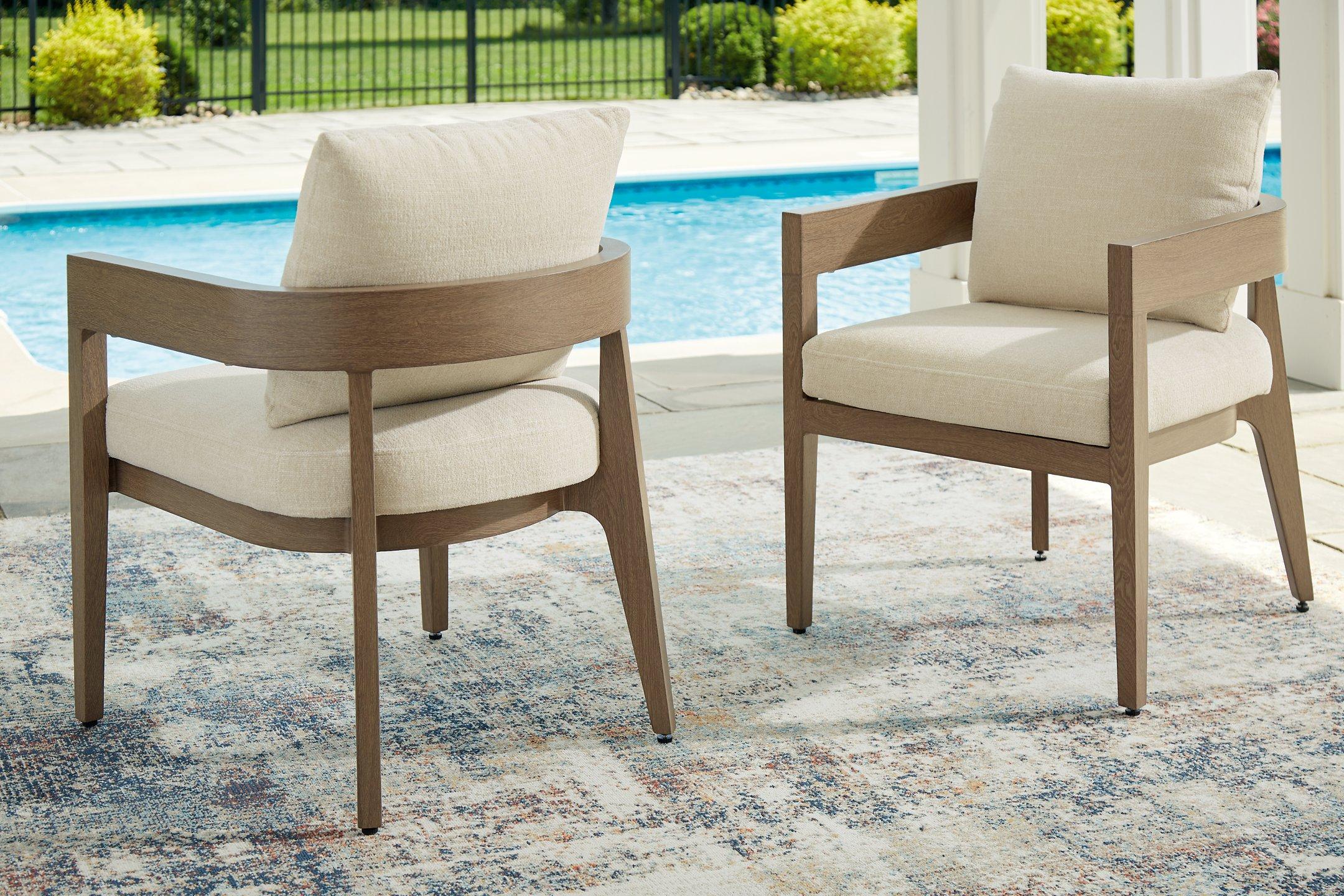 Serene Bay Outdoor Dining Arm Chair with Cushion (Set of 2) - Luxury Home Furniture (MI)