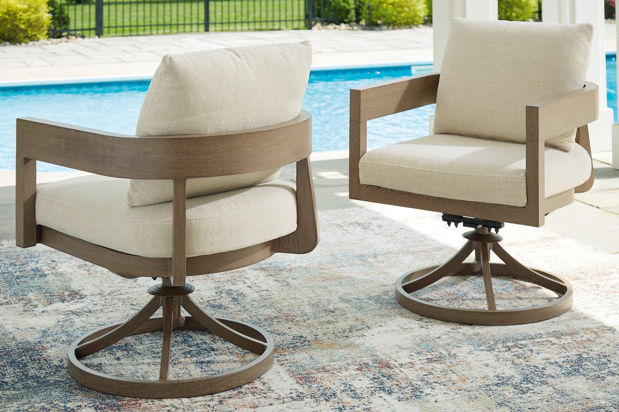 Serene Bay Outdoor Swivel Dining Chair with Cushion (Set of 2) - Luxury Home Furniture (MI)