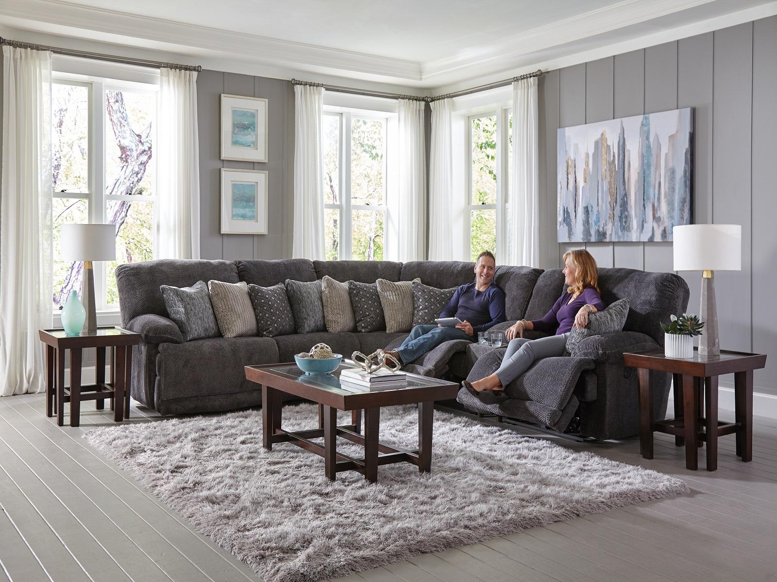 Catnapper Furniture Burbank Rocker Recliner in Smoke 2810-2/1806-58/2640-48 - Luxury Home Furniture (MI)