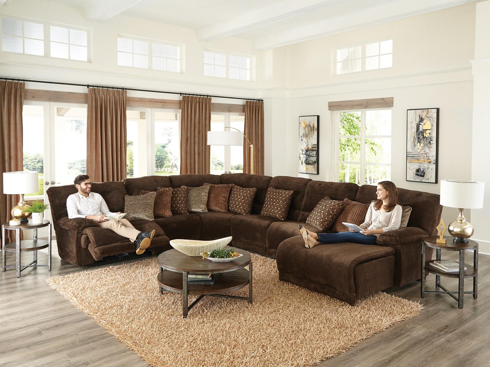 Catnapper Furniture Lay Flat Right Side Facing  Recliner in Chocolate - Luxury Home Furniture (MI)