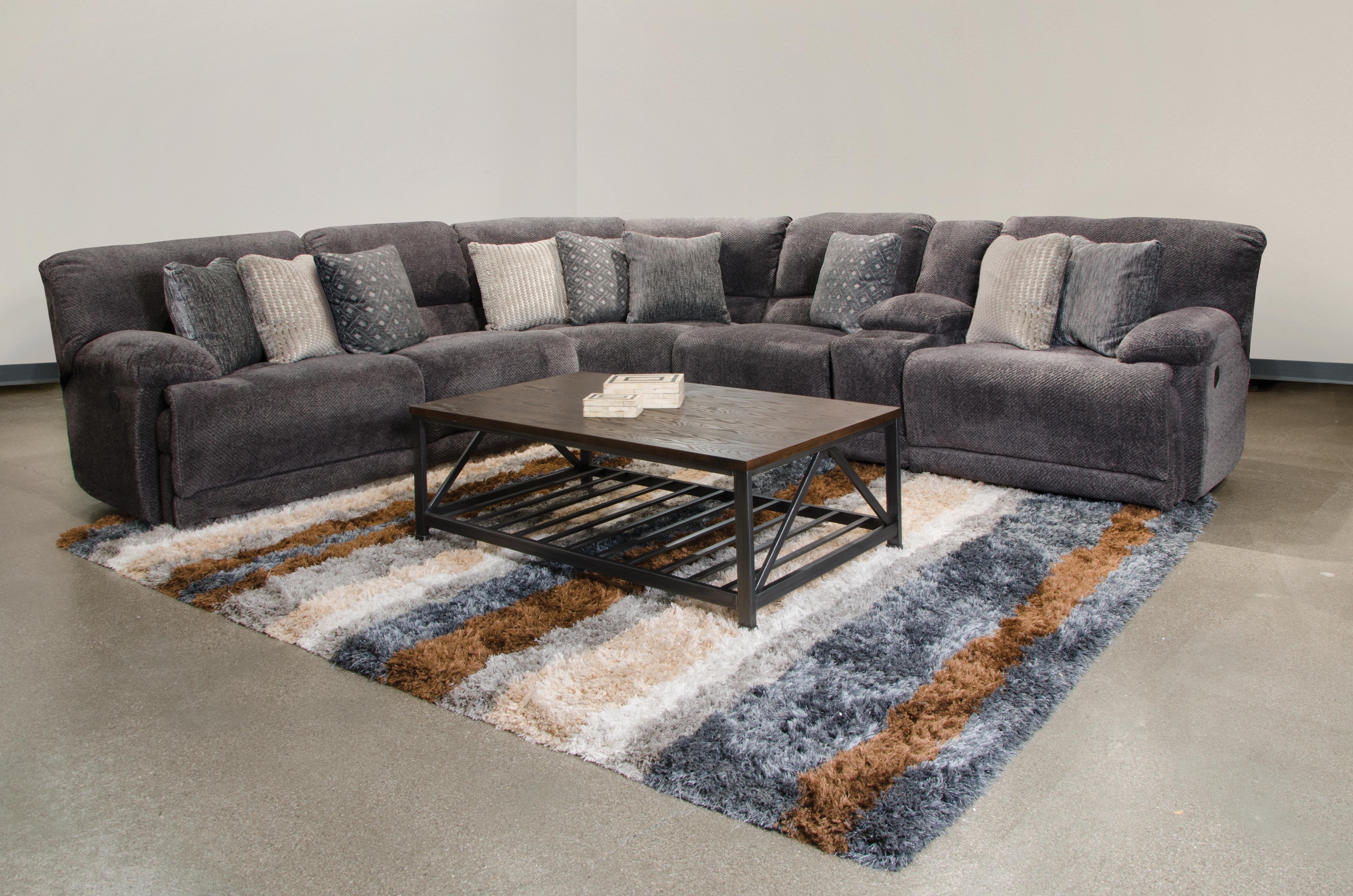 Catnapper Furniture Burbank Lay Flat Armless Recliner in Smoke - Luxury Home Furniture (MI)