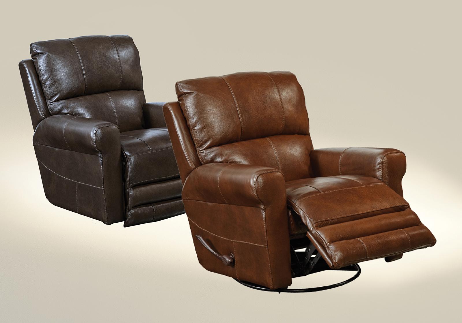 Catnapper Hoffner Swivel Glider Recliner in Chestnut - Luxury Home Furniture (MI)