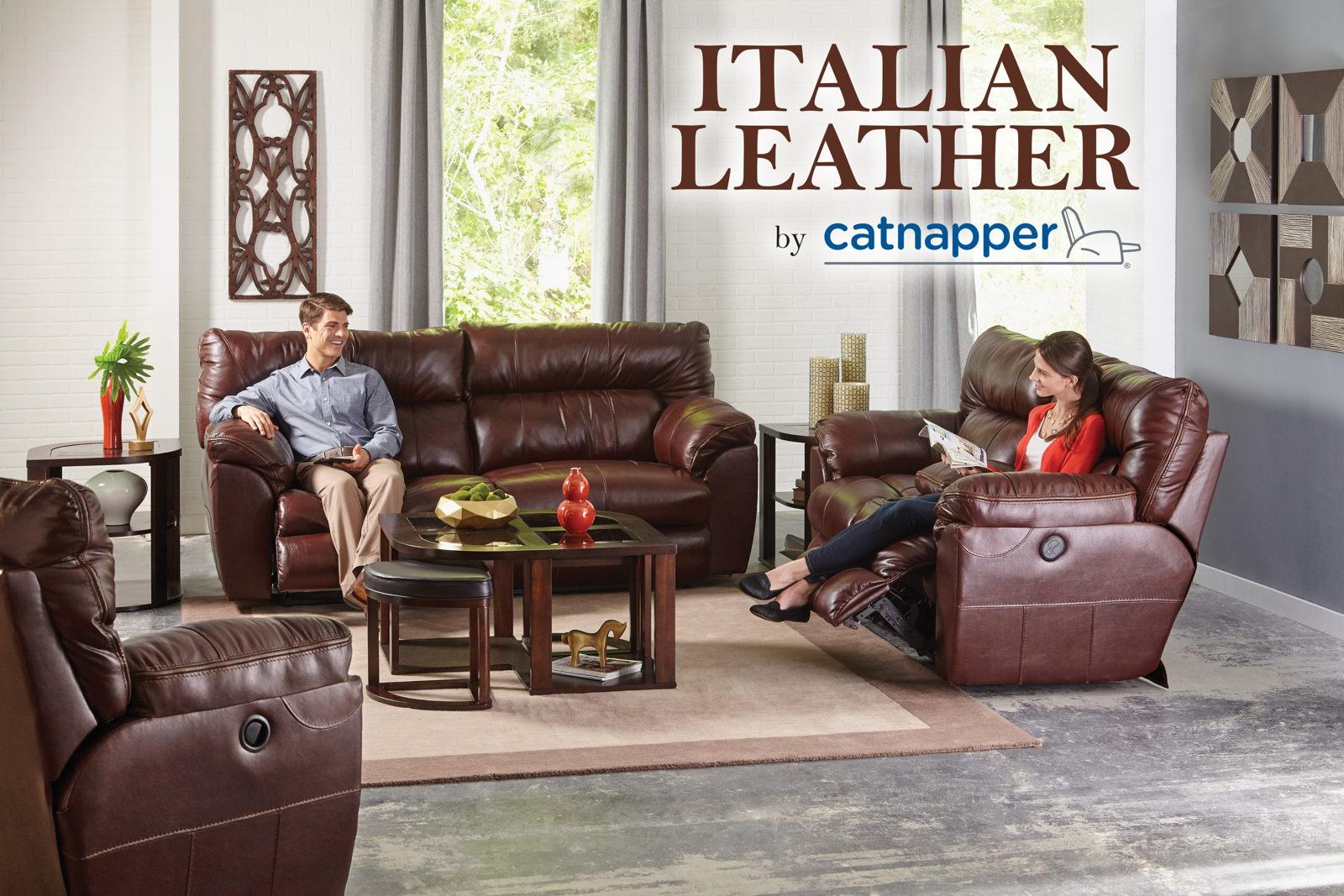 Catnapper Milan Lay Flat Reclining Sofa in Walnut 4341 - Luxury Home Furniture (MI)