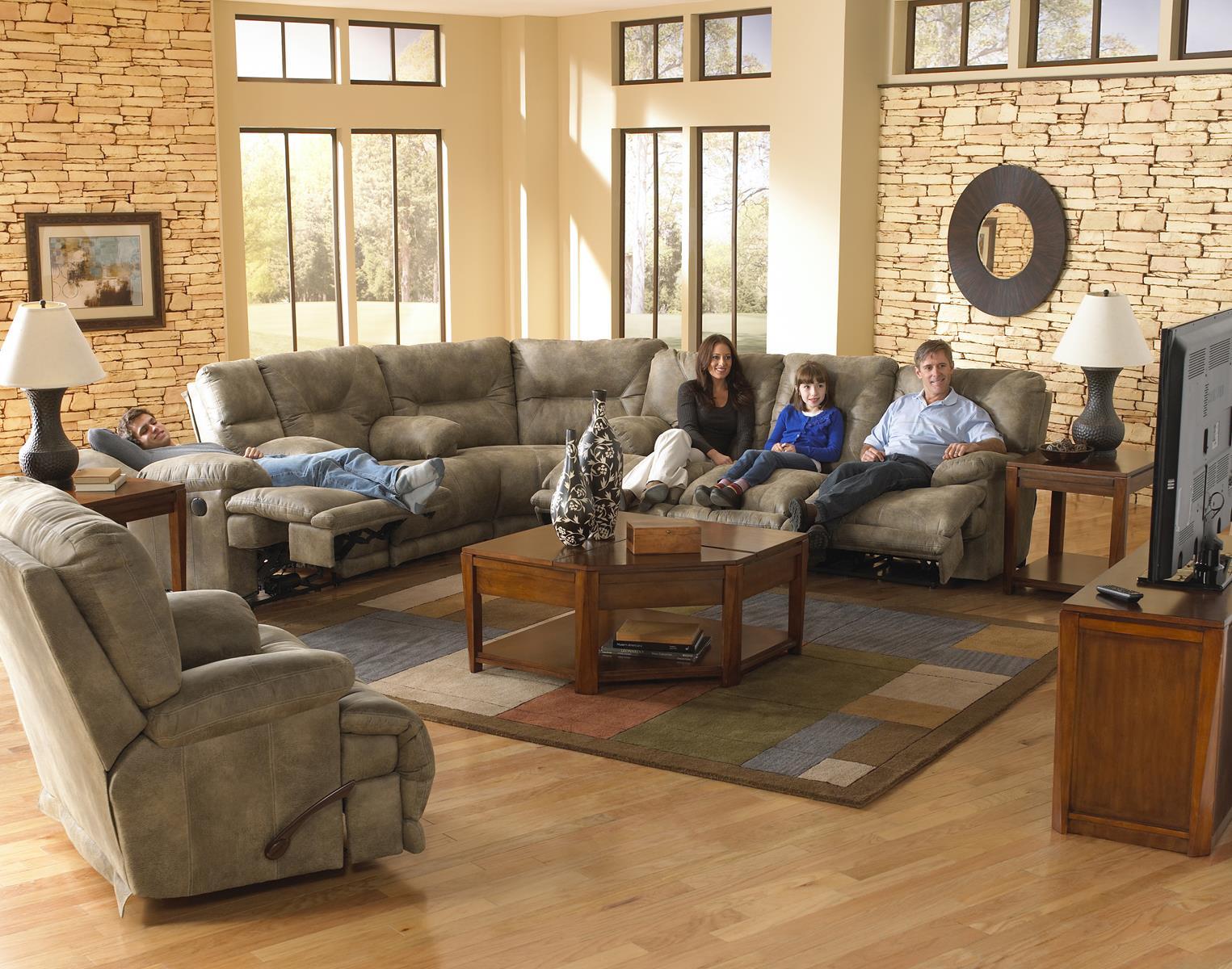 Catnapper Voyager Power Lay Flat Reclining Console Loveseat in Brandy - Luxury Home Furniture (MI)