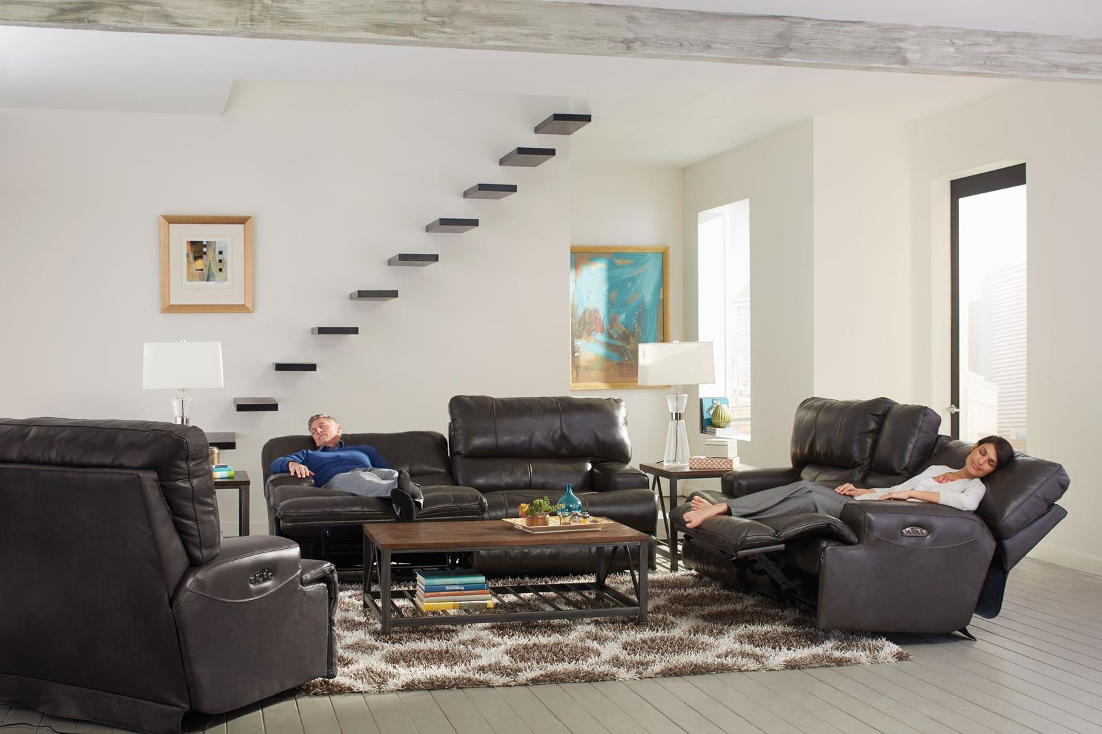 Catnapper Wembley Lay Flat Reclining Sofa in Steel - Luxury Home Furniture (MI)