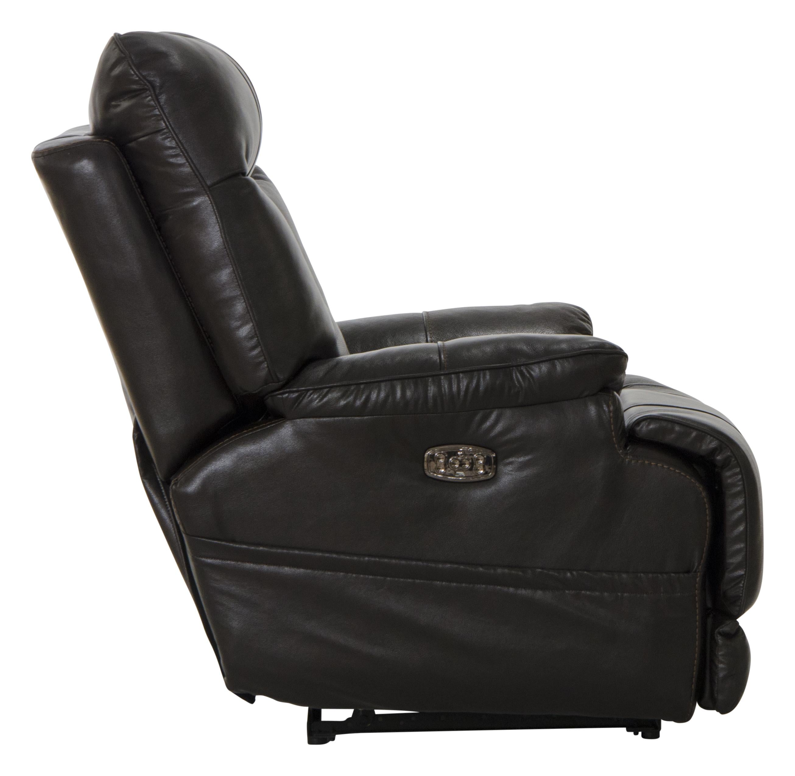 Naples Leather Power Lay Flat Recliner with Power Adjustable Headrest, Power Adjustable Lumbar Support and Extra Extension Footrest - Luxury Home Furniture (MI)