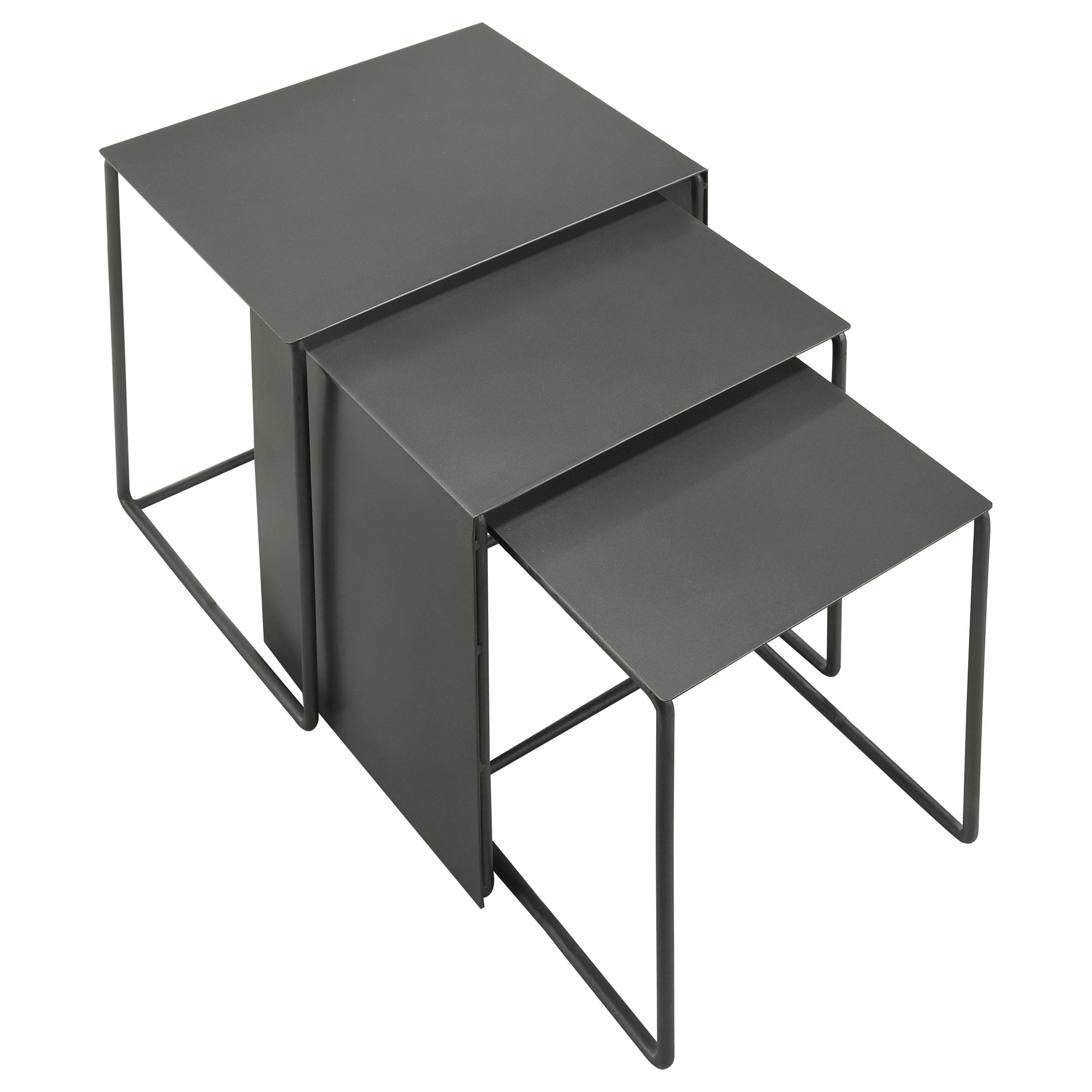 Imez 3-piece Rectangular Metal Nesting Table Grey - Luxury Home Furniture (MI)