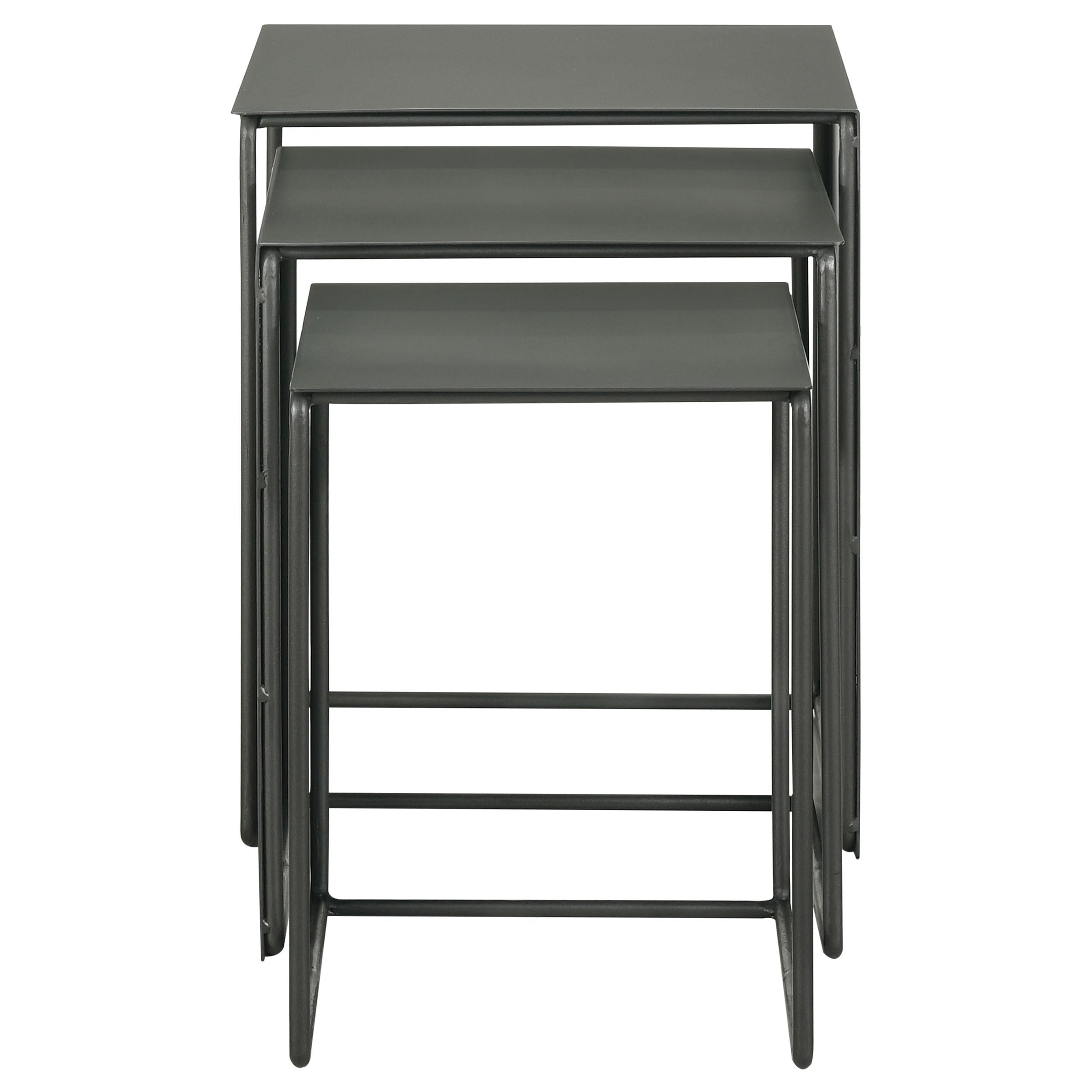 Imez 3-piece Rectangular Metal Nesting Table Grey - Luxury Home Furniture (MI)