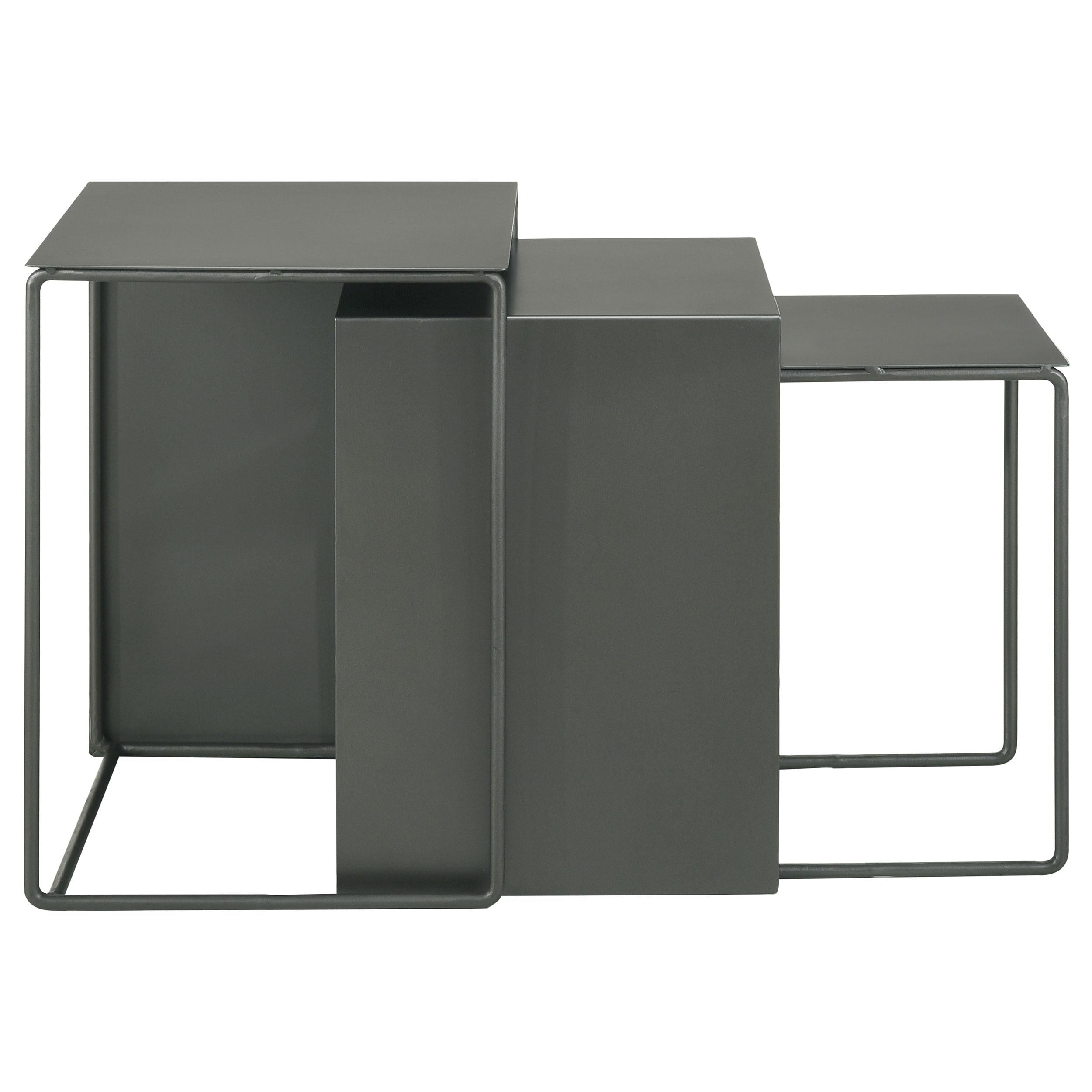 Imez 3-piece Rectangular Metal Nesting Table Grey - Luxury Home Furniture (MI)