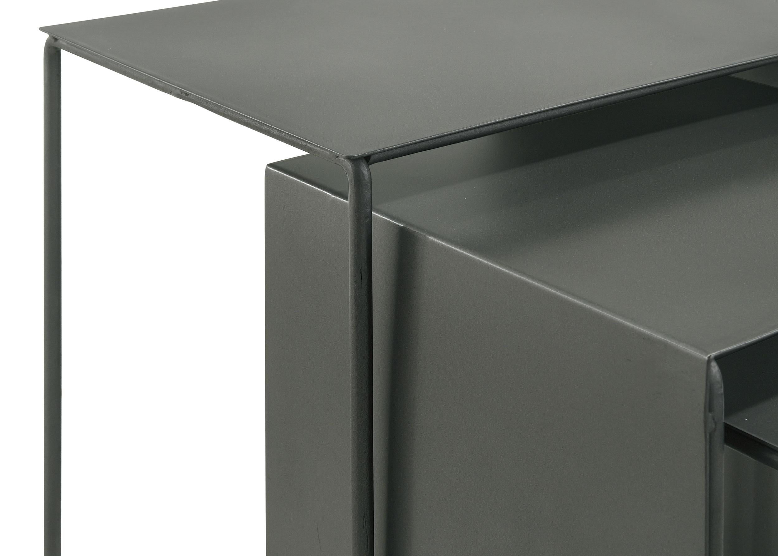 Imez 3-piece Rectangular Metal Nesting Table Grey - Luxury Home Furniture (MI)
