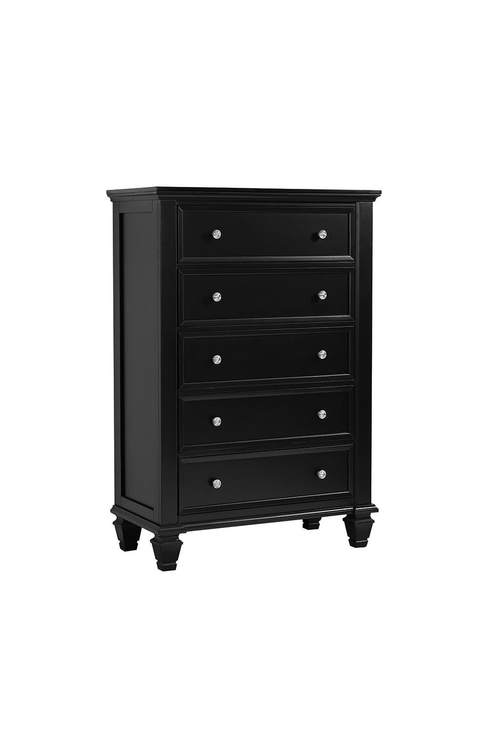Sandy Beach 5-drawer Chest Black - Luxury Home Furniture (MI)