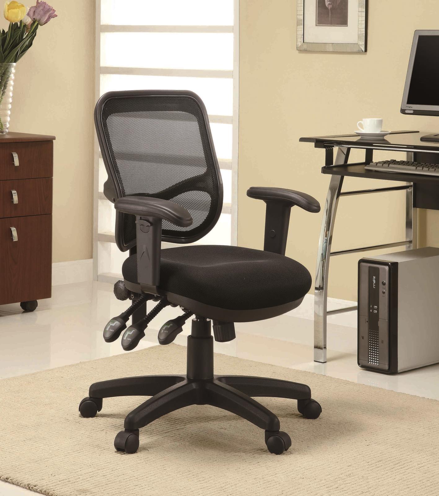 Rollo Adjustable Height Office Chair Black - Luxury Home Furniture (MI)