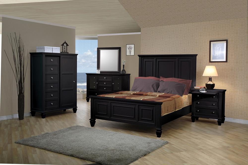 Sandy Beach Door Chest with Concealed Storage Black - Luxury Home Furniture (MI)