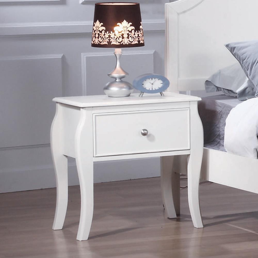Dominique 1-drawer Nightstand Cream White - Luxury Home Furniture (MI)