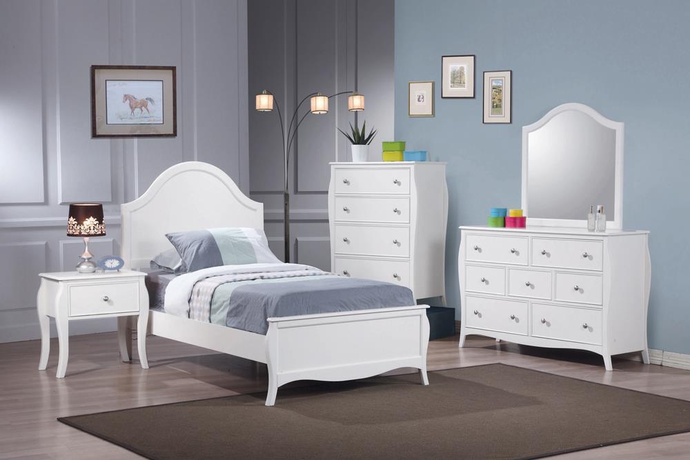Dominique Twin Panel Bed Cream White - Luxury Home Furniture (MI)